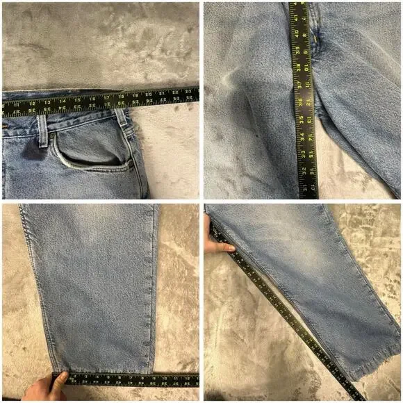 Distressed Vintage Carhartt Fleece Lined Denim Jeans Size 37 - Picture 8 of 8